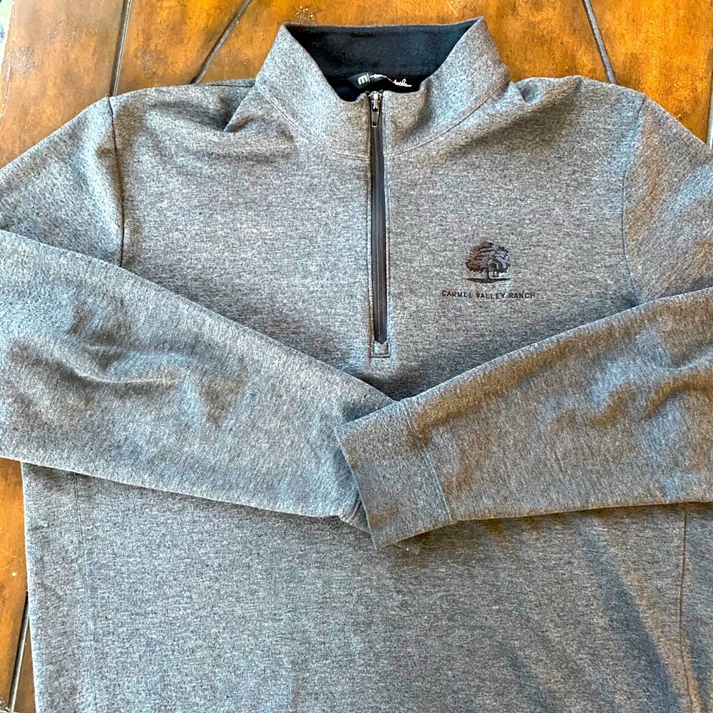 Men’s Quarter Zip Grey Pullover Sweater